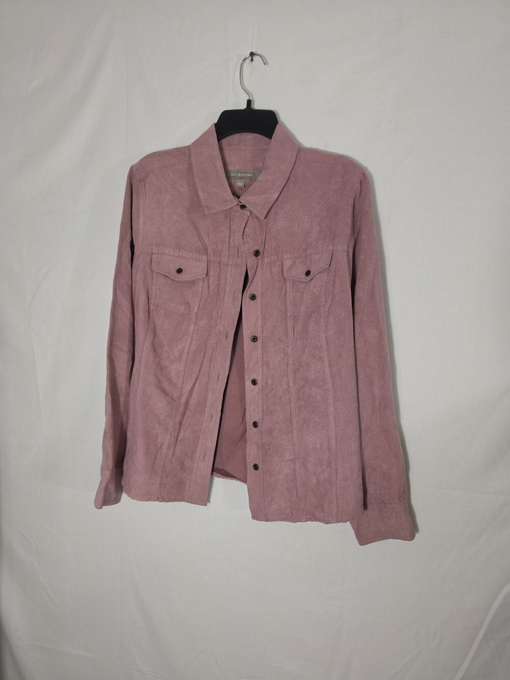 Croft And Barrow Women's Shirt Jacket Mauve Size Large Long Sleeve